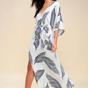 Navy and white maxi dress